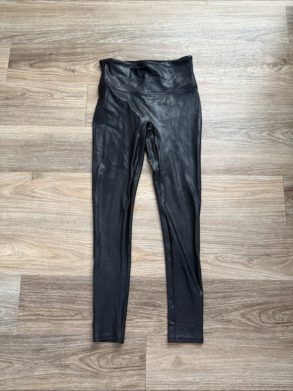 Spanx Black Faux Leather High-Waist Leggings